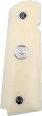 1911 Acrylic Ivory Gun Grips w/Silver Colt Medallions – fullsize