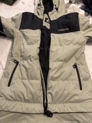 Oneskee Unisex Adults M Beige/Black Hooded Full Zip Snowsuit
