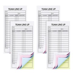 Baseball Softball Lineup Cards 4 Pack Carbonless Game Roster Scorebook