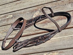 NEW High Quality English Saddleseat Flat Double Weymouth Bridle – Brown – COB Sz