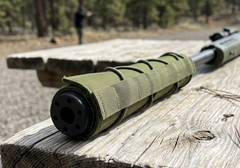 STEALTH ALLOY 9″ Muzzle Brake for 1/2×28 GBB With Olive Green Heat Cover