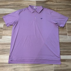 Peter Millar Summer Comfort Mens XXL Purple Striped Golf Polo Shirt Short Sleeve