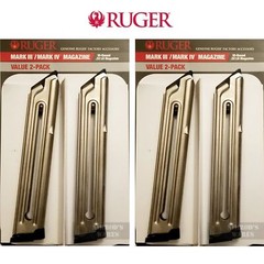 FOUR RUGER MK IV MK III .22LR 10 Round MAGAZINES Nickel 90231 FAST SHIP