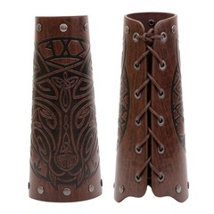 Leather Gauntlet Wristband Medieval Bracers Viking Wrist Guards Archery Guards B