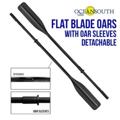 Flat Blade Aluminum Oars with Oar Sleeves, Detachable