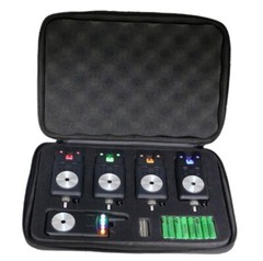 Advanced Fishing 4+1 Bite alarms & receiver set，case, jacks, snag bars, LED‘s