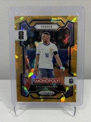 2026 Panini Prizm Monopoly Fifa World Cup Kylian Mbappe #7 Gold Cracked Ice