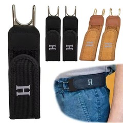 2x Buckle Free Elastic Belt Invisible No Show Waist Belts for Jeans Pants Hook