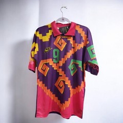 Jorge Campos # 9 – Multicolor ORANGE/PINK/PURPLE – JERSEY VINTAGE – LARGE