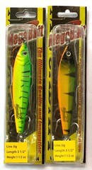 2 Mega-Bait Live Action Lures Fire Tiger & Perch 3 1/2 Inches 1.5 Ounces