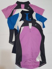 Cannondale Cycling Jersey Womens Sz S/M Pink Blue 1/2 Zip Polyester Pockets Lot