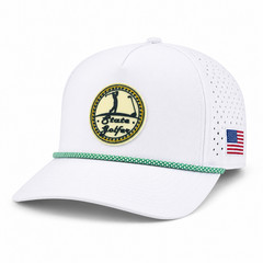 State Golfer Golf Rope Hat White PVC Snapback Trucker Cap USA Flag Adjustable