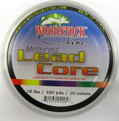 WOODSTOCK LINE METERED LEAD CORE FISHING LINE 15# TEST 100 YARDS 10 COLORS
