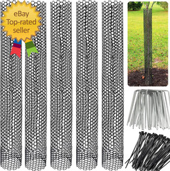 Mesh Tree Trunk Protectors, 6 Pack 40 Inches Tree Bark Protector Guard with Zip