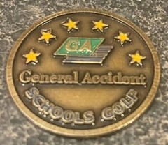 General Accident Schools Golf logo vintage Ball Marker