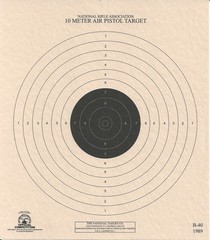 B-40 [B-32] Official NRA 10 Meter Air Pistol Target, 7″ x 8″, on Tagboard (100)