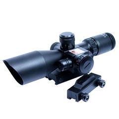 2.5-10×40 Tactical Rifle Scope Mil-dot Illuminated with Red Laser Sight – Mounts