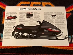 🏁 ‘91 SKI-DOO Formula Mach 1 Snowmobile Poster vintage sled ⚫️🔴⚪️