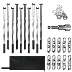 10 Pack Screw in Tent Stakes Heavy Duty,8 ’’ Ground Anchors Screw in,Metal St…
