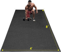 Large Exercise Mat, 8′ X 6’/8′ X 4’/6′ X 4′ Extra Durable Workout Mats for Home