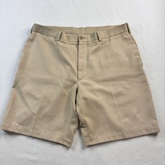 Pro Tour CoolPlay Men’s Golf Shorts 36 Beige Performance Regular Fit Flat Front