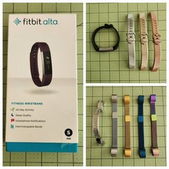 Fitbit Alta Watch NINE Interchangeable Bands NO CHARGER / BATTERY IS LOW preown