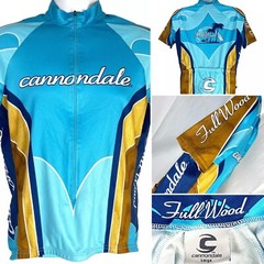 Cannondale Full Wood Mens Cycling Jersey Zip size Large Chrono XC Biking USA