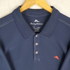 TOMMY BAHAMA Size 2XL Mens Blue Polo Shirt Supima Cotton/Polyester Golf Casual