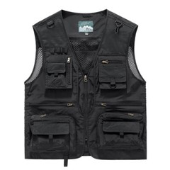 Fishing Vest Mesh Breathable Fishing Travel Vest with Zipper Pockets Summer Work