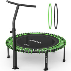 480 LBS Soft Land Mini Trampoline, 40″ Fitness Trampoline, Bungees(2 Sets)
