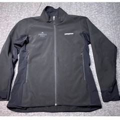 Patagonia Softshell Jacket Men Large Full Zip Black Branded Hiking Gorpcore