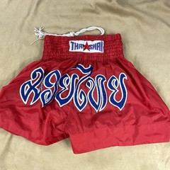 Red Muaythai Kick Boxing Shorts Thailand Words Muay Thai Embroidery Mma UFC
