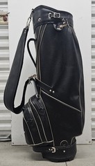Vintage Spaulding Faux Leather Golf Bag (Carry, Black, 3-way Divider, Rain Hood