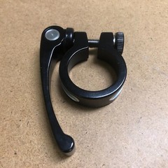 New Alloy Bicycle Seat Post Clamp w/Long Quick Release Lever Black