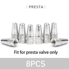 8pcs Aluminum Alloy Presta Valve Caps – Dustproof Covers for MTB/Road Bikes