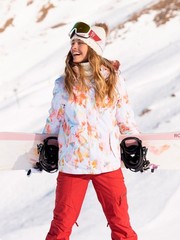 Roxy Jetty Bright White Tenderness Womens Snowboard Ski Jacket