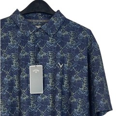 NEW Callaway Mens XL Golf Polo Shirt Peacoat Cocktails Opti-Dri Stretch Blue