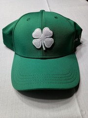 Black Clover Fitted Hat, Live Lucky, Green & White Cap, L/XL