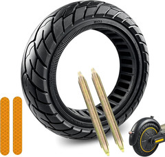 60/70-6.5 Tubeless Solid Rubber Scooter Tire for Hiboy, Segway, Gotrax (Black)