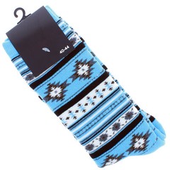 Crew Socks One Size Fits Most Southwest Pattern Blue