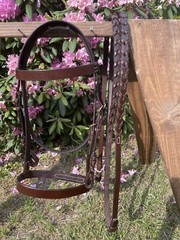 Leaders Leather Hunt Bridle For Cob- W/leather Laced Reins!