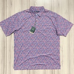 Donald Ross Large Polo Shirt Patriotic Star Jersey Short Sleeve *Runs Large