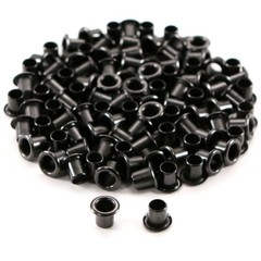 (#8-9) – (1/4in) – Black Kydex Holster Eyelets – (25, 50, 100 Qty.) – (USA Made)