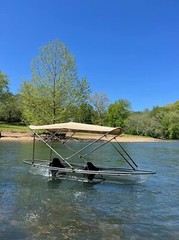 CRO 3’x8′ Canoe/Kayak Sun Shade Canopy Bimini Top – Blocks UV/Heat/Rain – Beige