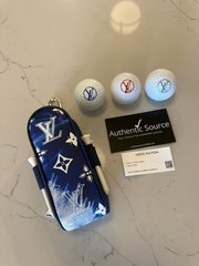 Louis Vuitton Bandana Golf Set Blue With Balls And Tees Rare Limited Edition