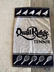 Quail Ridge Tennis Towel Black And Like Gray Very Soft 24” X 15”
