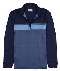 PGA TOUR Chest Stripe Ombre 1/4 Zip Pullover Top XL X-Large Harbor Peacoat Blue