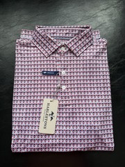NWT MEN’S HARLESTONS PYRAMID POLO, COLOR: WHITE, SIZE: MEDIUM