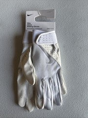 Nike Alpha Batting Gloves Youth Unisex White/White/White Youth Large (INV305)