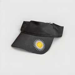 Brown & Bigelow Golf Visor Black Cotton Embroidered Sun White Yellow Cap Hat